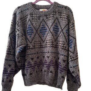 VINTAGE MEN'S GREY SWEATER BY POPLAR SIZE M